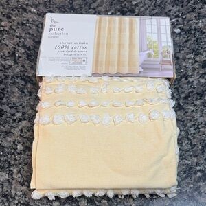 Pure Collection Yellow and White Shower Curtain